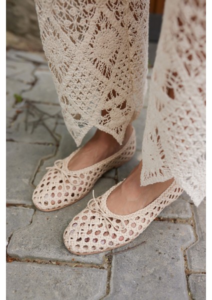 Sıngle Kadın Bej Orgu Ithal Babet