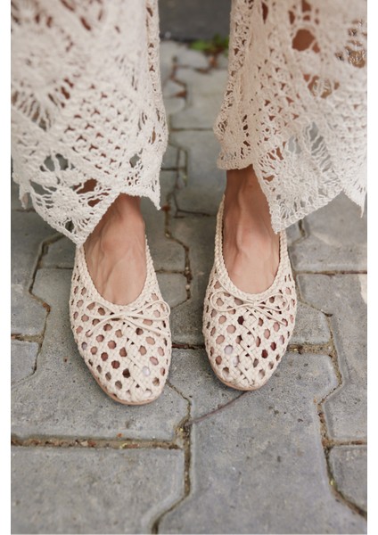 Sıngle Kadın Bej Orgu Ithal Babet