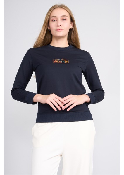 K26 24K114 Lacı Kadın Regular Fıt O Yaka 2 Ip Sweat