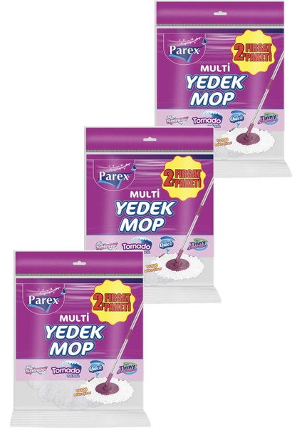 Multi Yedek Mop 2'li Paket (Sapsız) Toplam 6 Adet