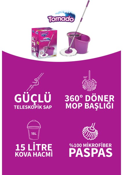 Tornado Otomatik Temizlik Seti ve 3'lü Yedek Mop Paketi fırsatları