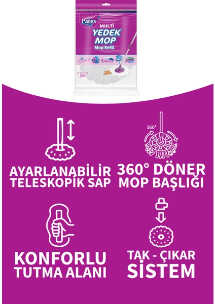 Tornado Otomatik Temizlik Seti ve 3'lü Yedek Mop Paketi indirimleri