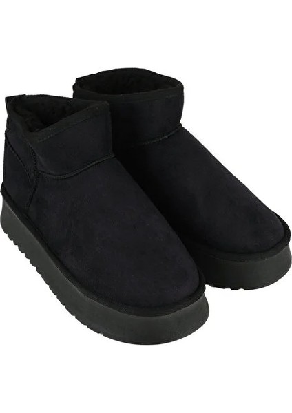 Mini Koyu Süet Içi Kürklü Kalın Taban Kadın Bot fiyatları