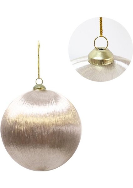 Yılbaşı Topu – Ipek Iplik Sarılı Çam Ağacı Süsü Şampanya Rengi 8 cm fiyatları