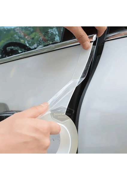 Üniversal Araç Içi Şeffaf Kapı Eşik Bandı Arka Tampon Eşiği Koruma Folyosu Orijinal Hava Kanallı Yapışkanlı Ithal Çok Amaçlı Tampon Koruma 5 Metre ONP317