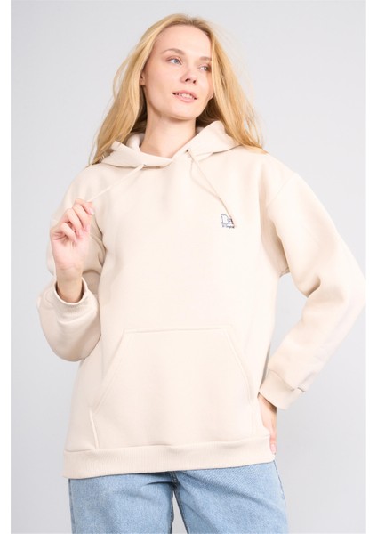 Çetinkaya Fithit 8569 Kadın Kapüşonlu 3 Iplik Oversize Baskılı Sweatshirt Taş fiyatları