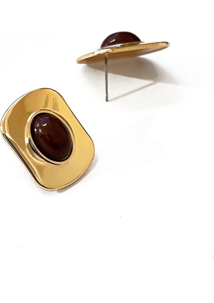 Gold Detaylı Çelik Düğme Küpe fırsatları