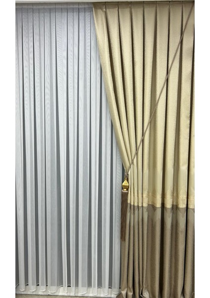 Bej Viyana Pano Fon Perde Tek Kanat Aksesuar Hariç