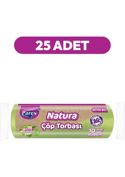 Natura 10'lu Çöp Torbası Büyük Boy 65 x 80 cm 25 Paket