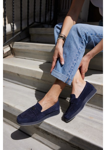 Lugo Kadın Kahve Gercek Suet Loafer Ayakkabi