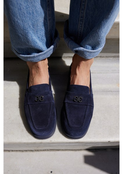 Lugo Kadın Kahve Gercek Suet Loafer Ayakkabi