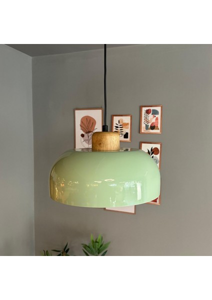 Mint Rocha Metal Avize Geniş Ahşap Başlık Salon Masaüstü Mutfak Otel Tekli Avize Lamba Aydınlatma fırsatları