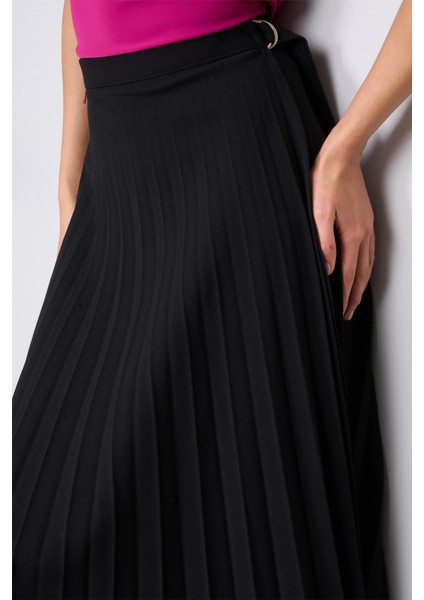 403-1 Siyah Kadın Piliseli Etek modelleri