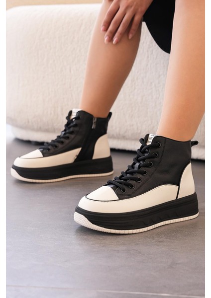 Poppy Guja Ithal Özel Seri Hakiki Deri Kadın Spor Bot Siyah