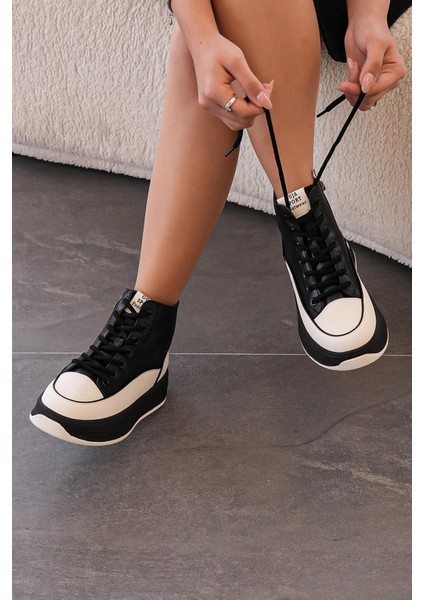 Poppy Guja Ithal Özel Seri Hakiki Deri Kadın Spor Bot Siyah fiyatları