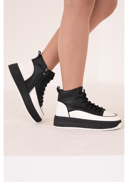 Poppy Guja Ithal Özel Seri Hakiki Deri Kadın Spor Bot Siyah modelleri