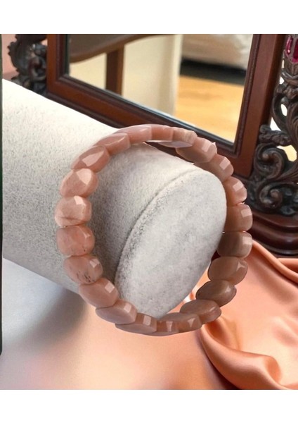 Premium Güneş Taşı Doğal Taş Roleks Bileklik 20 cm