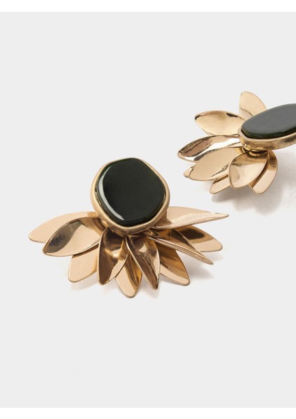 Resin Detaylı Yarım Çiçek Küpe fiyatları