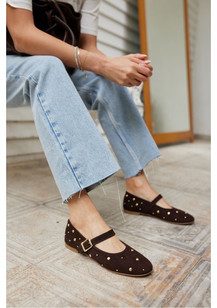 Kleber Kadın Kahve Gercek Suet Babet