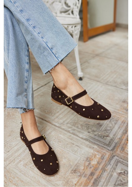 Kleber Kadın Kahve Gercek Suet Babet modelleri