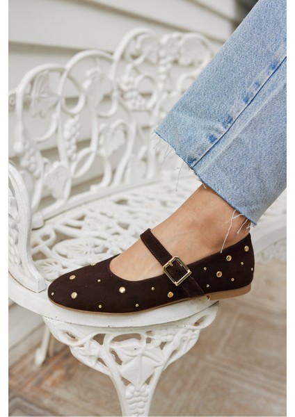 Kleber Kadın Kahve Gercek Suet Babet