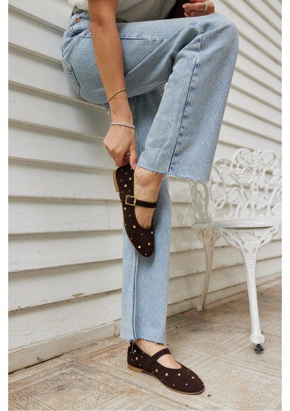 Kleber Kadın Kahve Gercek Suet Babet