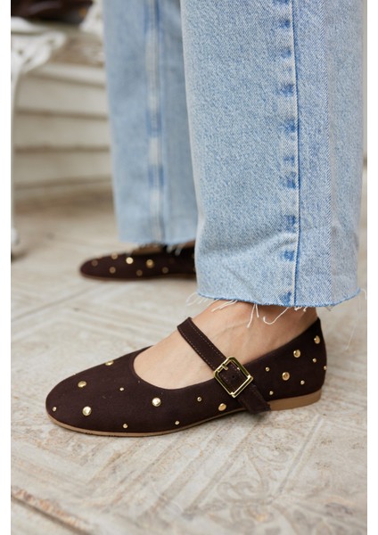 Kleber Kadın Kahve Gercek Suet Babet