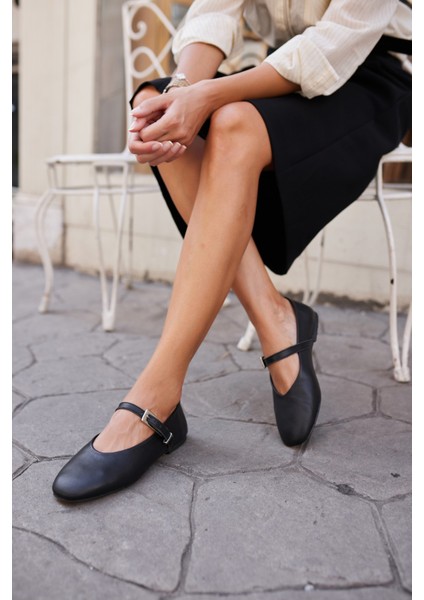 Melotti Kadin Siyah Gercek Deri Babet