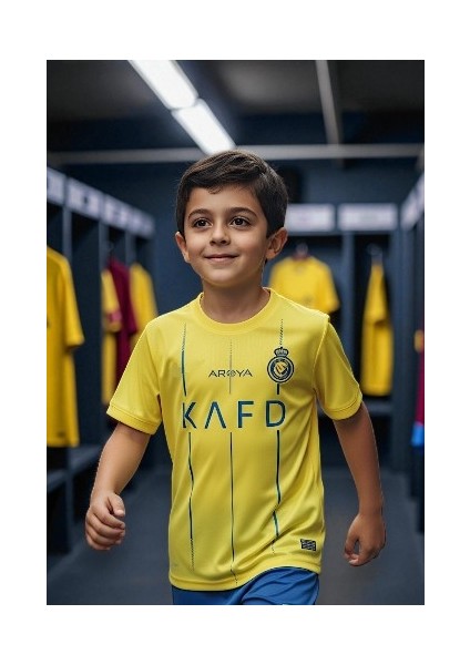 Al Nassr Fc Ronaldo Cr7 Sarı T-Shirt Çocuk Halısaha Forması fırsatları