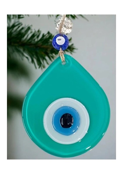 Litae Trend Orta Boy Açık Yeşil Damla Desen Nazar Boncuklu Duvar Dekoru Cam Duvar Süsü fiyatları