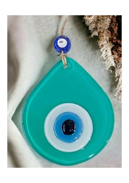 Litae Trend Orta Boy Açık Yeşil Damla Desen Nazar Boncuklu Duvar Dekoru Cam Duvar Süsü modelleri