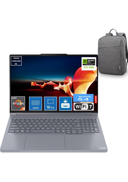 Nb Thınkbook 16 21U00014TX Ryzen 9 8940HX 32GB 512SSD 8gb Rtx 5060 16 Dos Dizüstübilgisayar