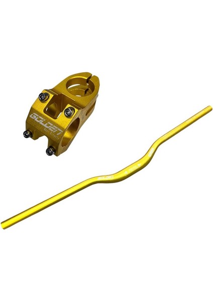 Bisiklet Alüminyum Direksiyon Golden Kısa 40MM Gidon Boğaz Set 78 cm Yedek Parçası Sarı Renk modelleri