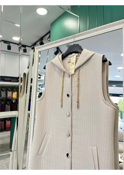 Nurgün Kapitone Yelek - Taş - 50 fiyatları