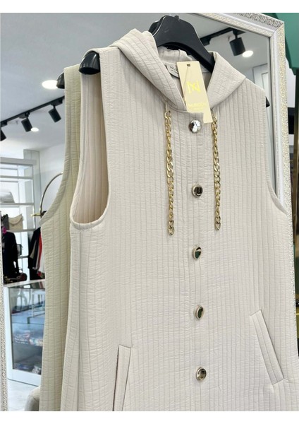 Nurgün Kapitone Yelek - Taş - 50 modelleri