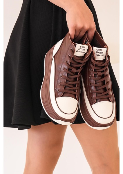 Poppy Guja Ithal Özel Seri Hakiki Deri Kadın Spor Bot Kahve fırsatları