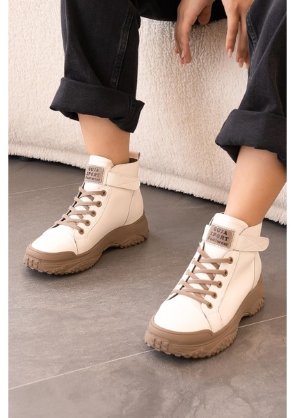 Lacy Guja Ithal Özel Seri Hakiki Deri Kadın Spor Bot Bej fiyatları