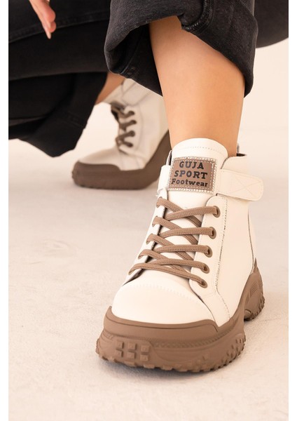 Lacy Guja Ithal Özel Seri Hakiki Deri Kadın Spor Bot Bej modelleri