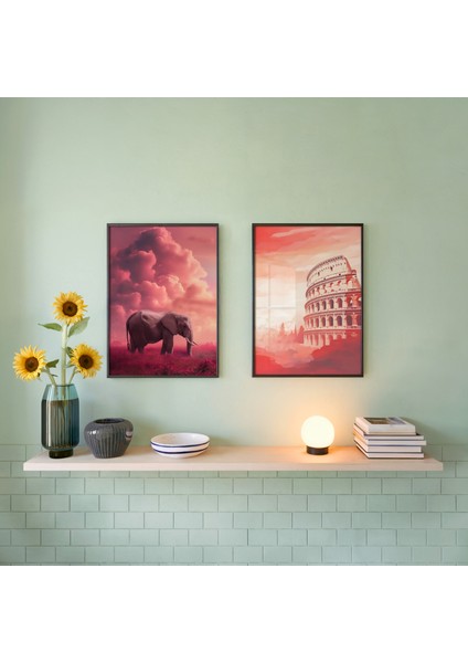 Ahşap Çerçeveli 2'li Poster Tablo Seti | Modern Stil Minimal Duvar Dekoru