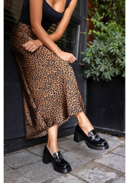 Orban Kadın Siyah Acma Loafer Topuklu Ayakkabi modelleri