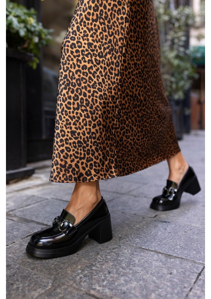 Orban Kadın Siyah Acma Loafer Topuklu Ayakkabi indirimleri