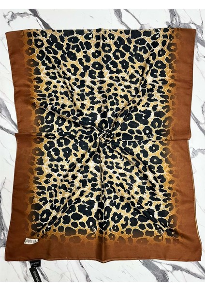 Ipekseli Leopar Desenli Organik Pamuk Şal - 1