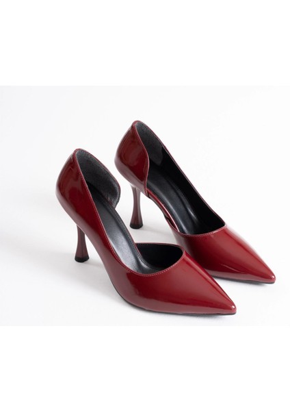 Modaserdem Angela Kadın Bordo Rugan Topuklu Ayakkabı fiyatları