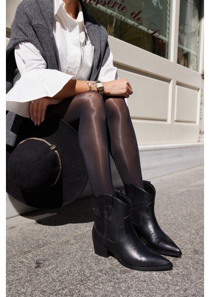 Yamal Kadın Bej Gercek Suet Western Kısa Bot