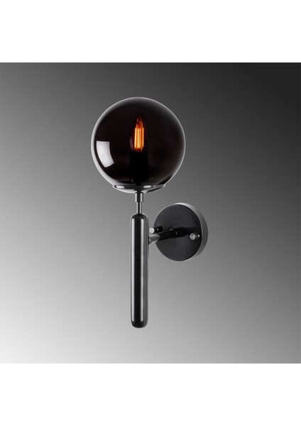 King Modern Tekli Siyah Glop Cam Aplik Parlak Siyah, Art Deko Dekoratif Duvar Aydınlatma KING-11456 fırsatları