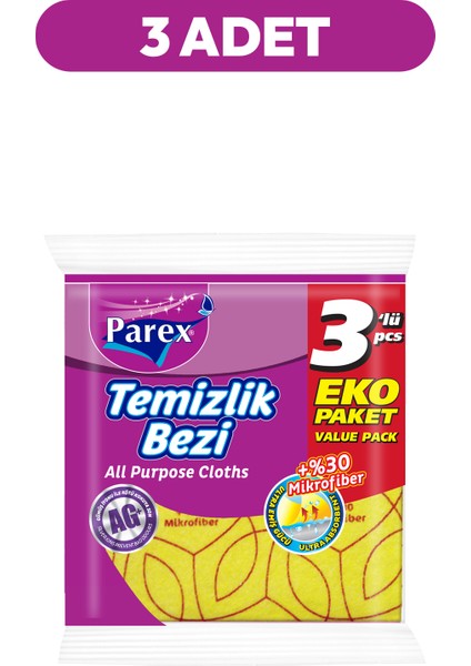 Yüzde 30 3'lü Mikrofiber Temizlik Bezi Üçlü Paket fiyatları