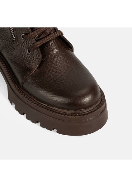 Kadın Kahve Bağcıklı Deri Postal Bot fırsatları