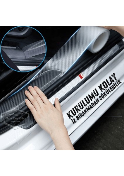 Üniversal Araç Içi 3D Şeffaf Karbon Kapı Eşik Bandı Arka Tampon Eşiği Koruma Folyosu Orijinal Hava Kanallı Yapışkanlı Ithal Çok Amaçlı Tampon Koruma 5 Metre ONP316 fiyatları