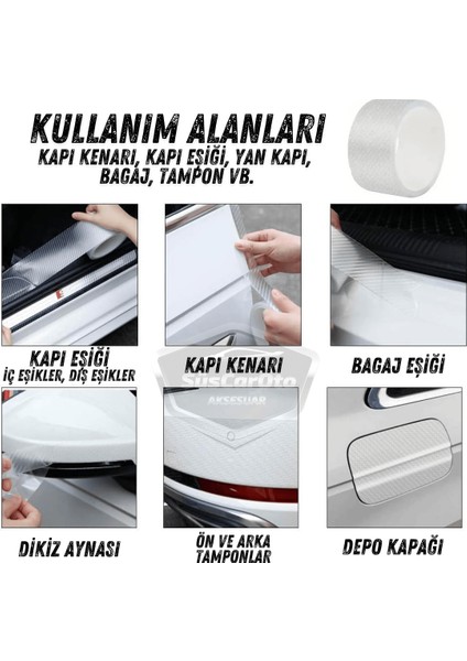 Üniversal Araç Içi 3D Şeffaf Karbon Kapı Eşik Bandı Arka Tampon Eşiği Koruma Folyosu Orijinal Hava Kanallı Yapışkanlı Ithal Çok Amaçlı Tampon Koruma 5 Metre ONP316 modelleri