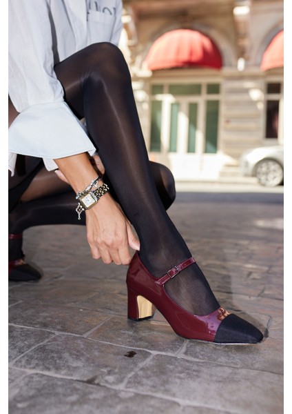 Tolısso Kadın Siyah Rugan Siyah Parçali Topuklu Ayakkabi indirimleri